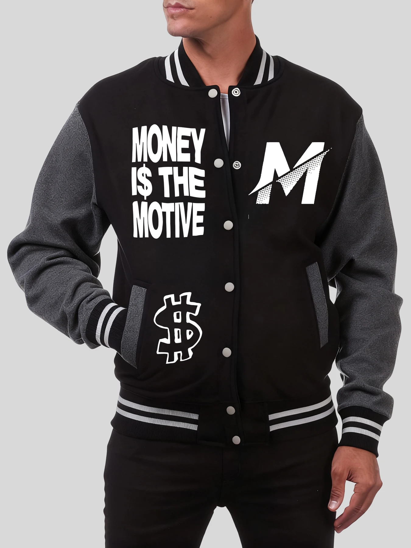 

Бейсбольная форма с принтом More Is The Motive M, мужская повседневная уличная одежда больших размеров, осенние флисовые куртки, мягкие винтажные мужские пальто