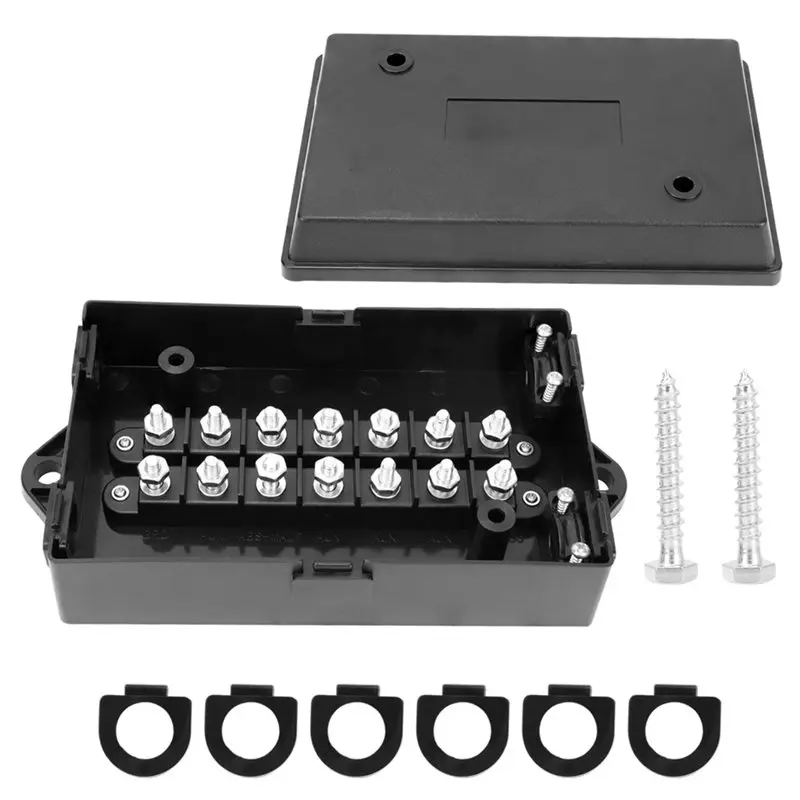 

Durable-Junction Box 14 Terminal For RV Boat Semi Trailer Wire Connector Waterproof Distribution Splice Block