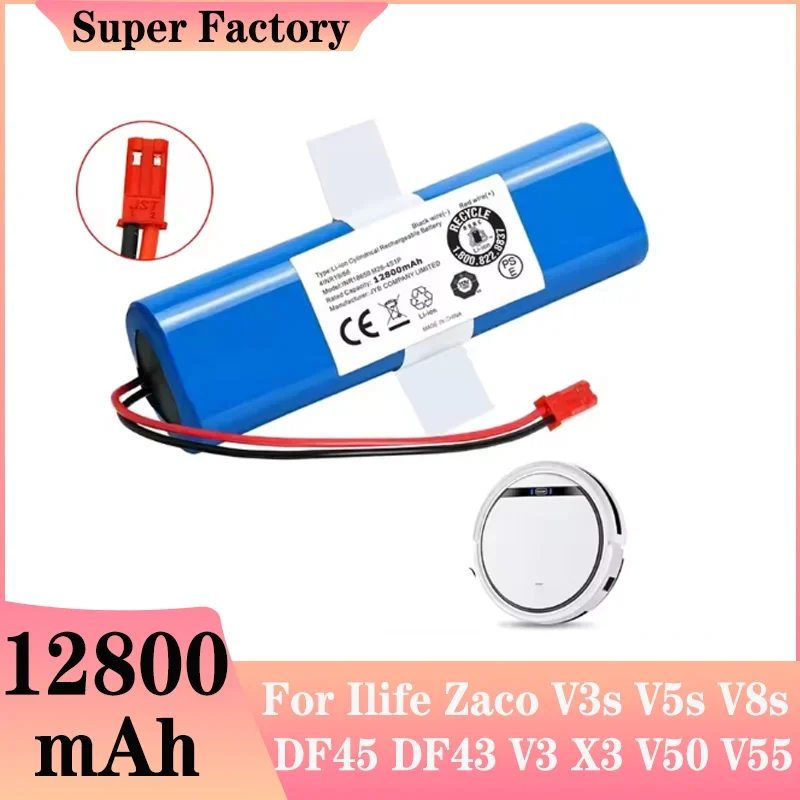 ? Nuova batteria al litio 14.4V 12800Mah 18650 per ILIFE V3s Pro, V50, V5s Pro, V8s, X750 Robot aspirapolvere Accessori batteria