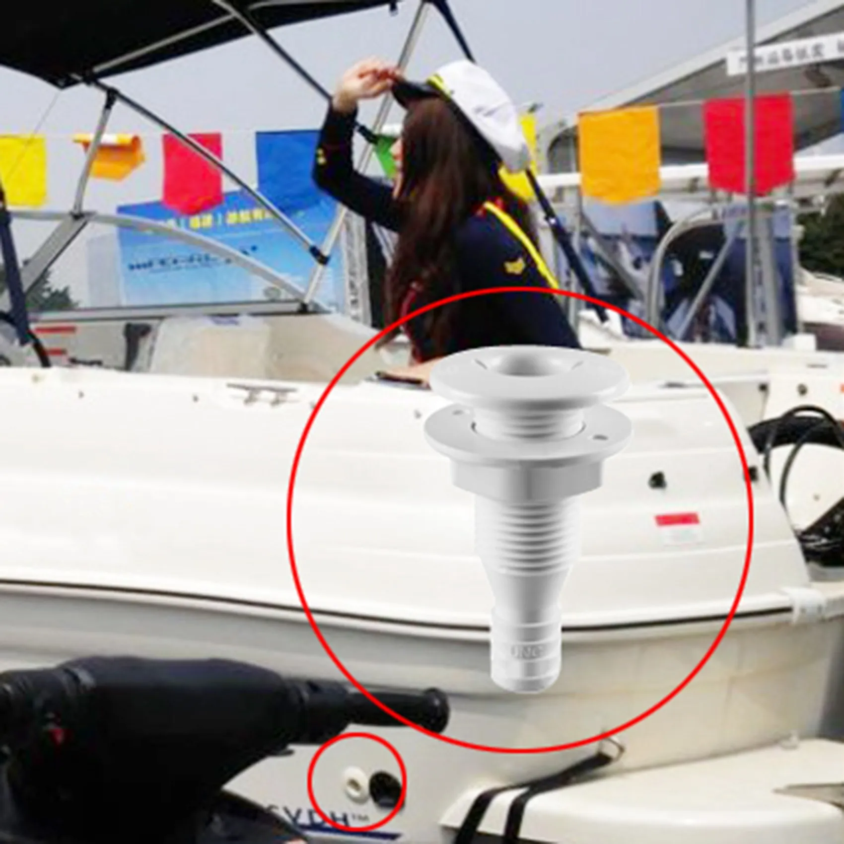 Encaixe de esgoto de nylon através do casco para mangueira de arejador de bomba de esgoto de barco marinho iate vela rv campista tr