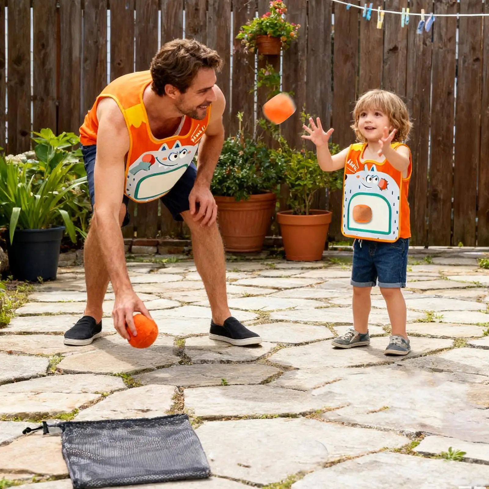 Toss And Catch Game Shock-Absorbing Throwing Balls Children Toss Games For Outdoor Backyard Lawn Beach Poolside Camping Travel