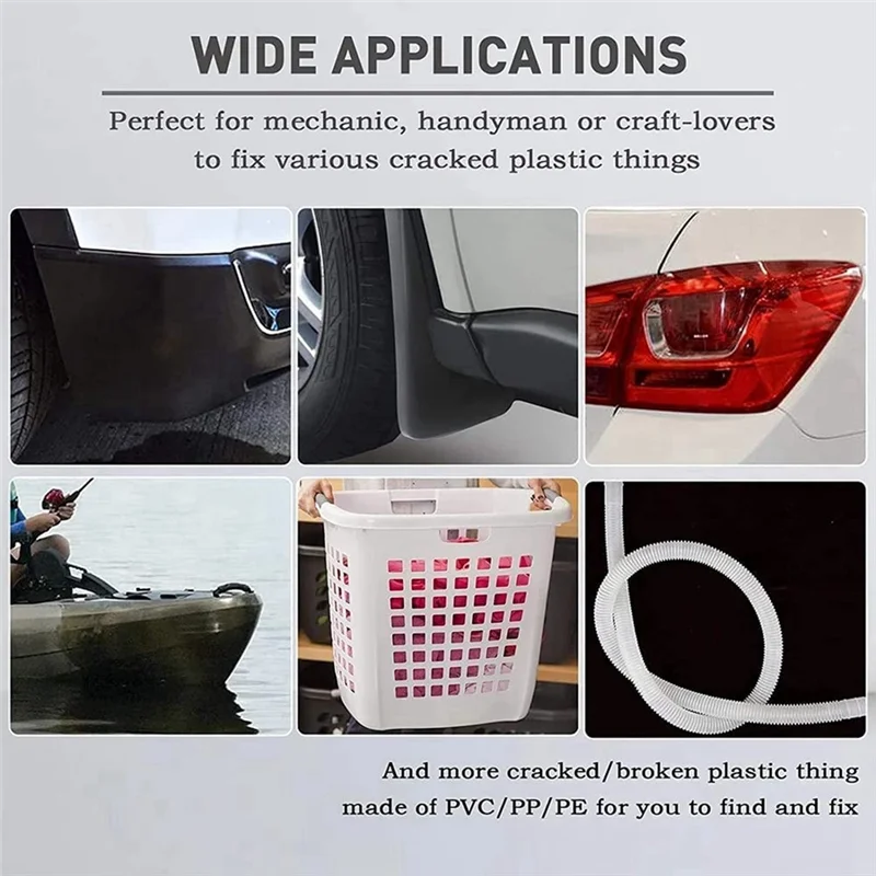 56PCS Plastic Welding Rods- 7 Types of Welding Plastic (PP PU ABS PE TPO PA PC) Heating 2-In-1 Plastic Welder Soldering