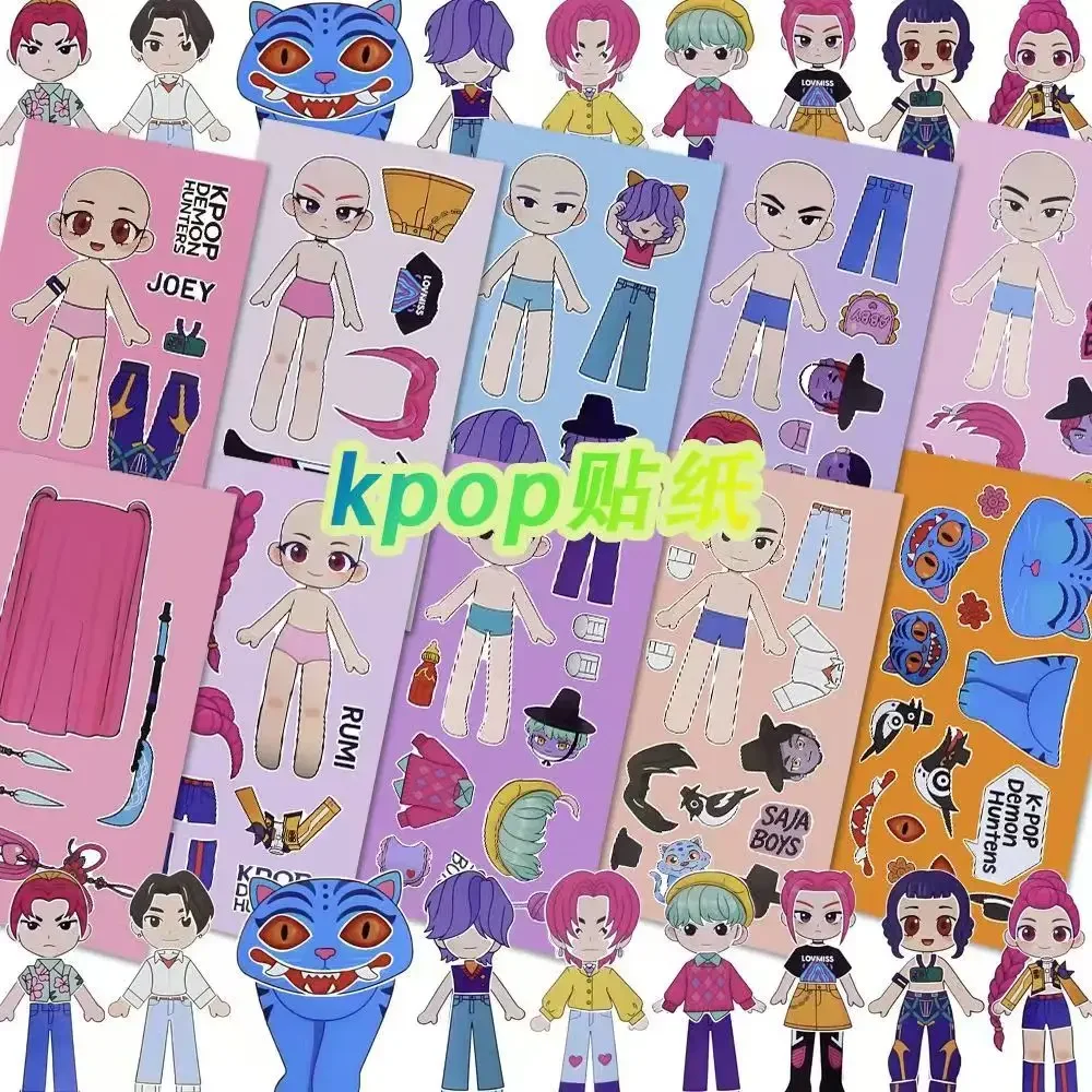 5/10 قطعة KPop شيطان الصيادين الكرتون ملصقات صناعة يدوية السائبة أنيمي خربش الشارات للأمتعة زجاجات مياه الاطفال هدية