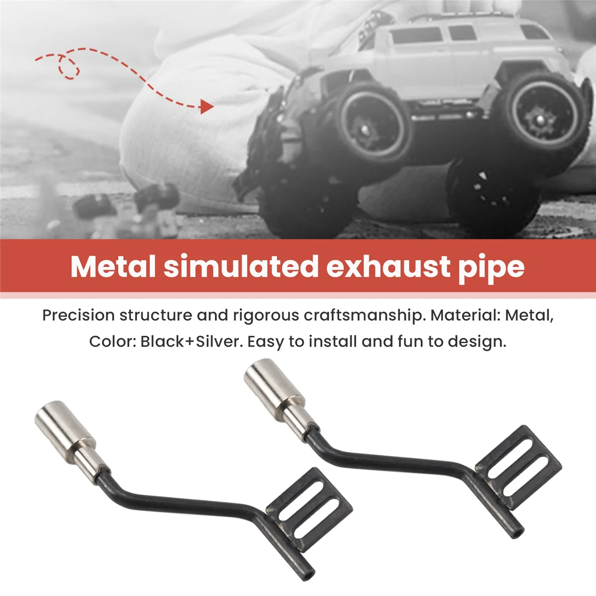 RIRI 1 زوج المعادن محاكاة العادم الأنابيب الغاز تنفيس ل Traxxas Trx4 المدافع فورد برونكو SCX10 Rc قطع غيار السيارات مشعب العادم