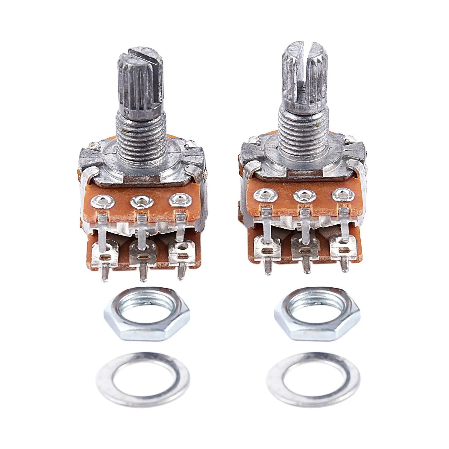 

2Pcs B20K 20K Ohm 8mm Shaft PCB Mounted Linear Dual Potentiometer