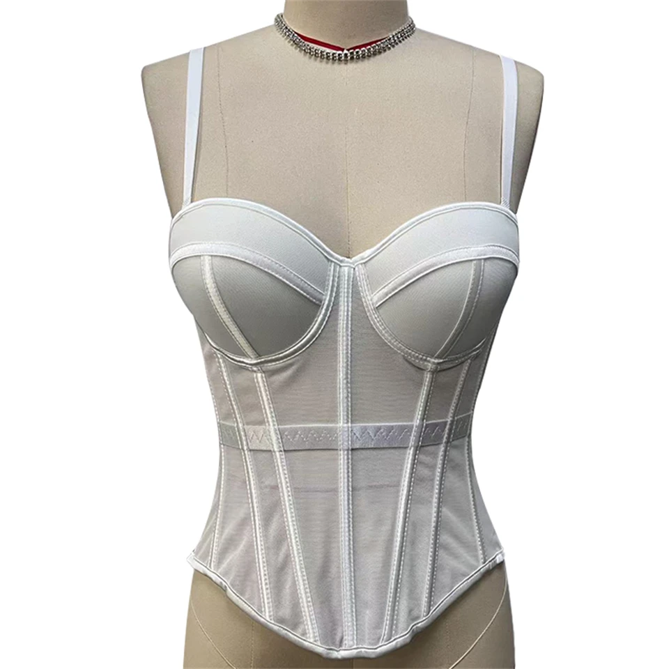 Becirzet Elegantes Formgebendes Sexy Spitzenkorsett Damen-Bustier Taillentrainer Schlankes Crop-Top Körperformer Mehrfarbiger Fischgräten-BH – Detail 20