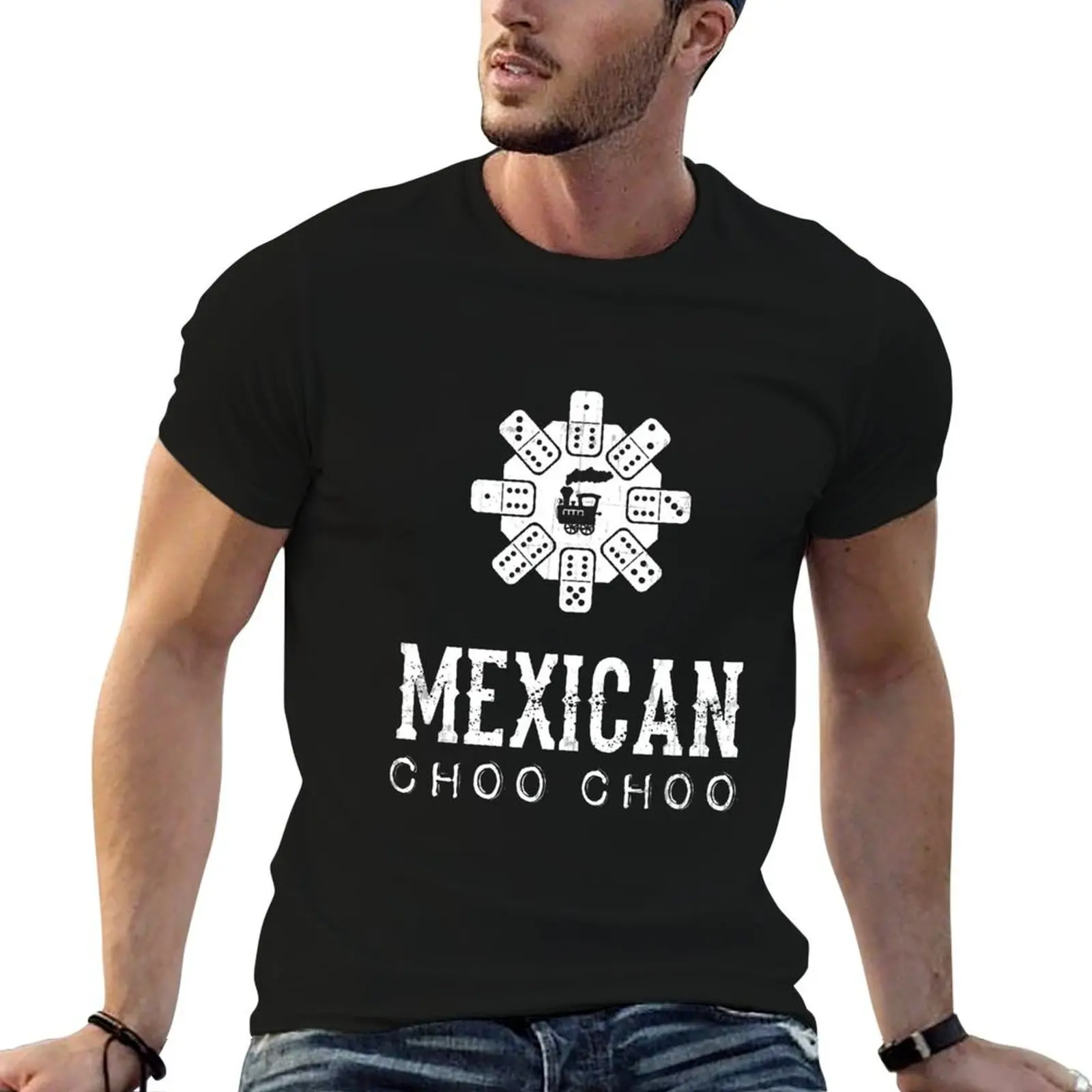 Футболка Mexican Train Choo Choo Mexican Dominoes, мягкий эластичный топ с короткими рукавами