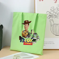 Disney Toy Story Woody Buzz Lightyear Canvas Shopper Bag Tote borse a tracolla da donna riutilizzabile Casual Commuter Shopping da viaggio