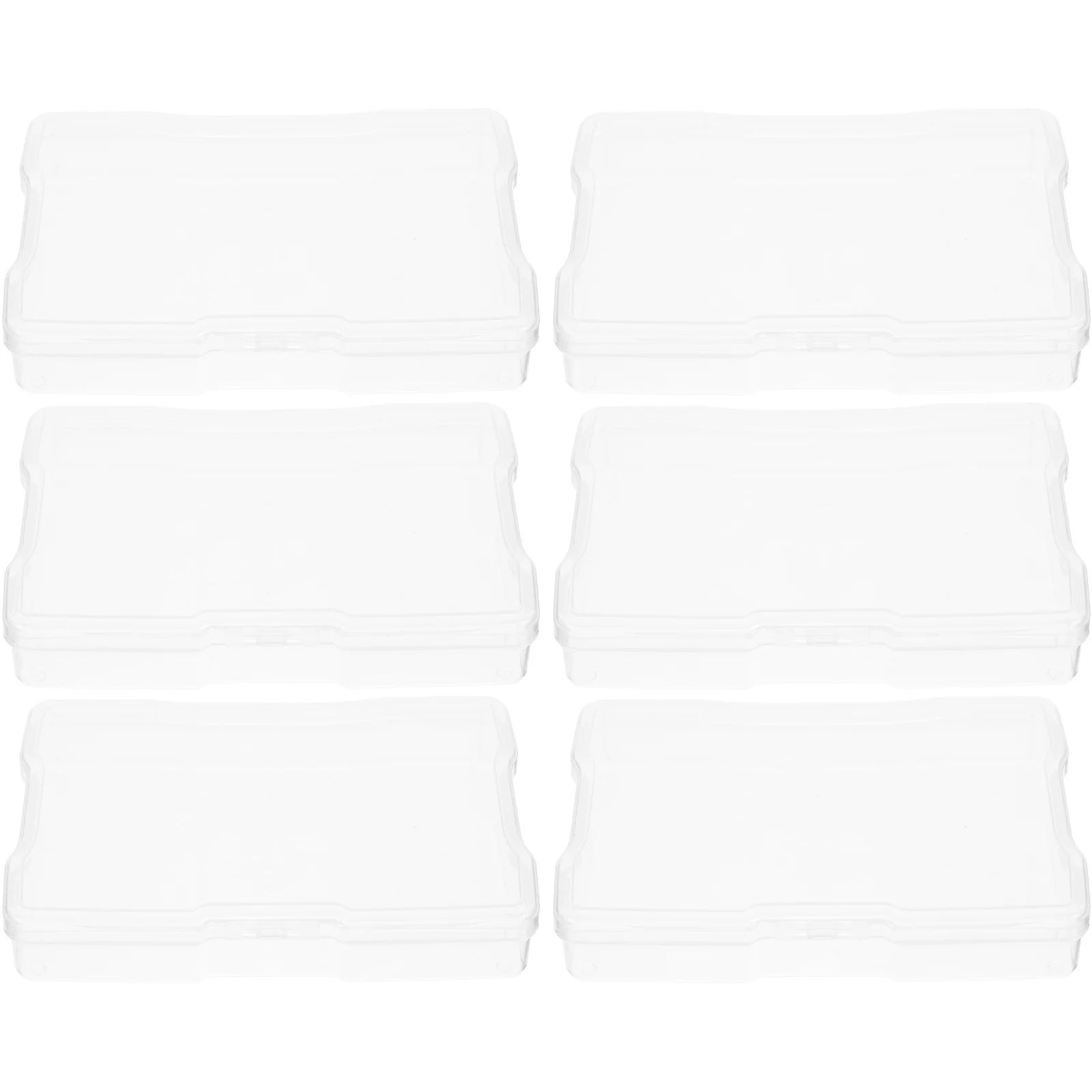 

6pcs 4X6 Inch Photo Storage Box Clear Plastic Organizer Case For Crafts Small Parts Multifunctional Stackable Bins File Holder
