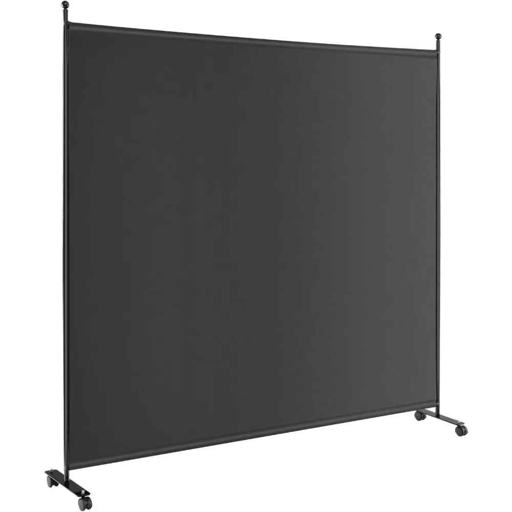 

6FT Single Panel Room Divider, Wide Rolling Privacy Screen with Lockable Wheels, Portable Room Partition Screen