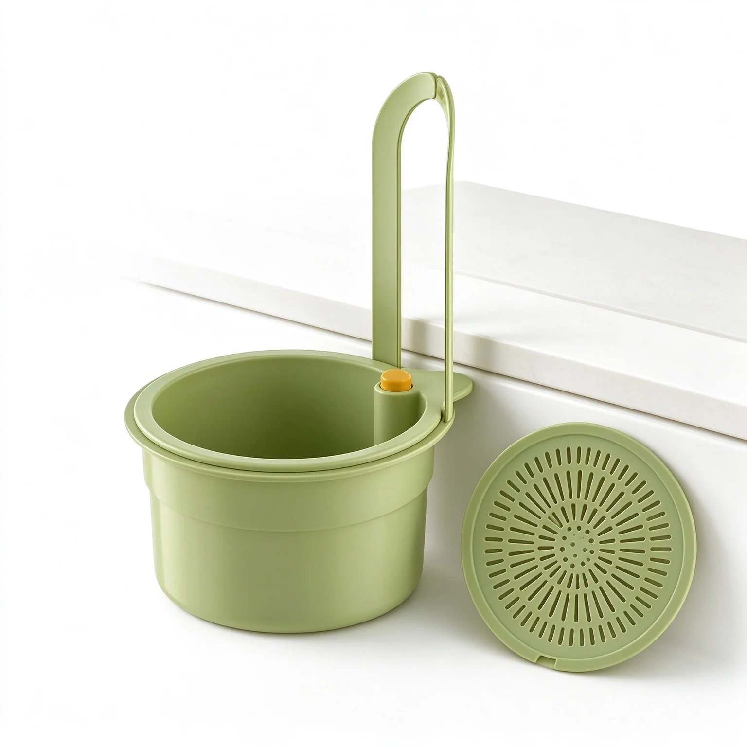 Faucet Mount Hanging Sink Strainer Basket with Draining Filter Press Easy to Empty Waste Catcher for Kitchen Sink
