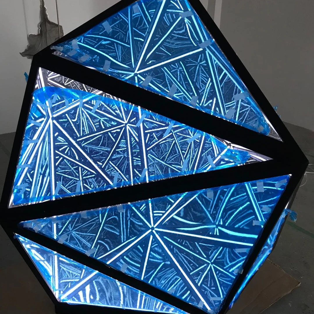 

Visual illusion art, geometric space sculpture, luminous device decoration, sales department, hotel lobby soft decoration