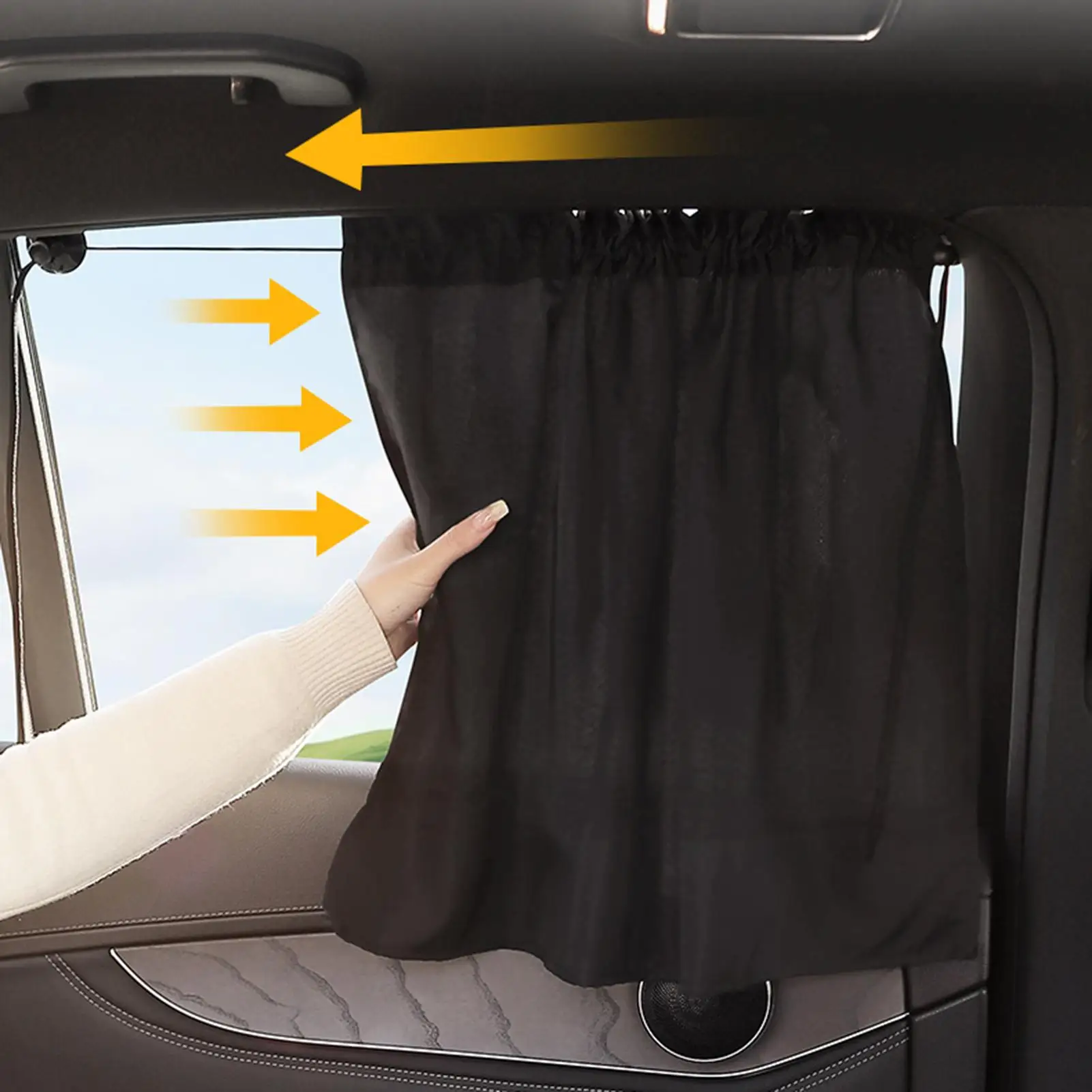Car Curtains Suction Cup Blackout curtain Universal Sun Shade Cover  Curtain  Privacy Curtains UV Reflection Sunshade Protection