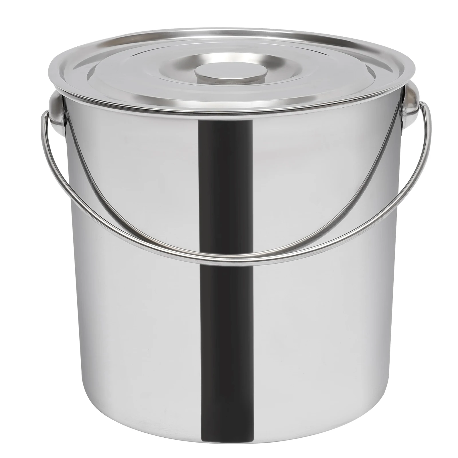20L extra dicker Edelstahl-Fass-Eimer, Lebensmitteltank, Wasserspeicher mit Deckel zum Aufbewahren und Transportieren von trockenen Lebensmitteln von Haustieren