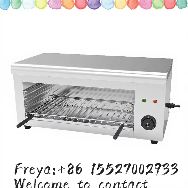 CE Certified Heavy-Duty Stainless Steel Electric Grill Salamander Toaster Commercial Desktop Restaurant BBQ 220-240V Push