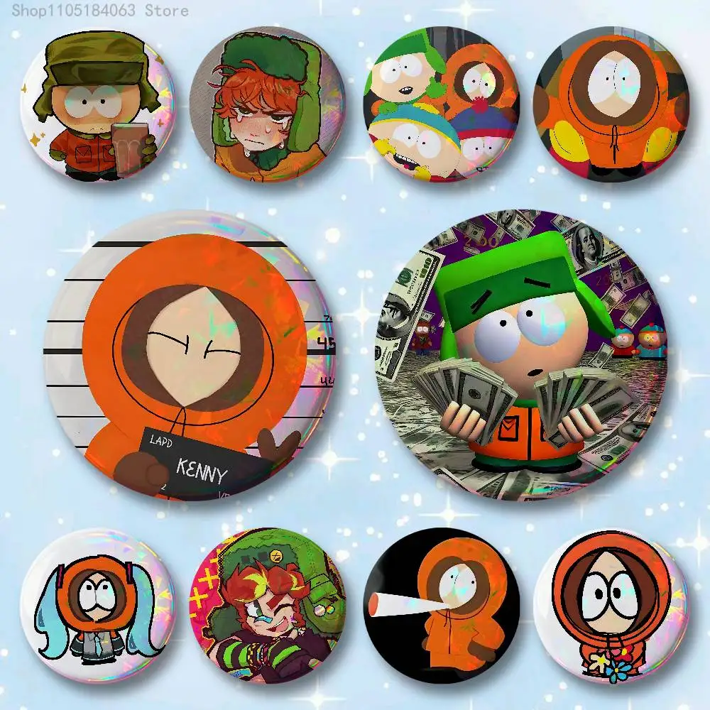 S-SouthES Cute P-Park Badges 25 32 44 58 75 mm Round Cosplay Pin Bag Decor Fans Collect Friends Gifts Brooch Souvenir