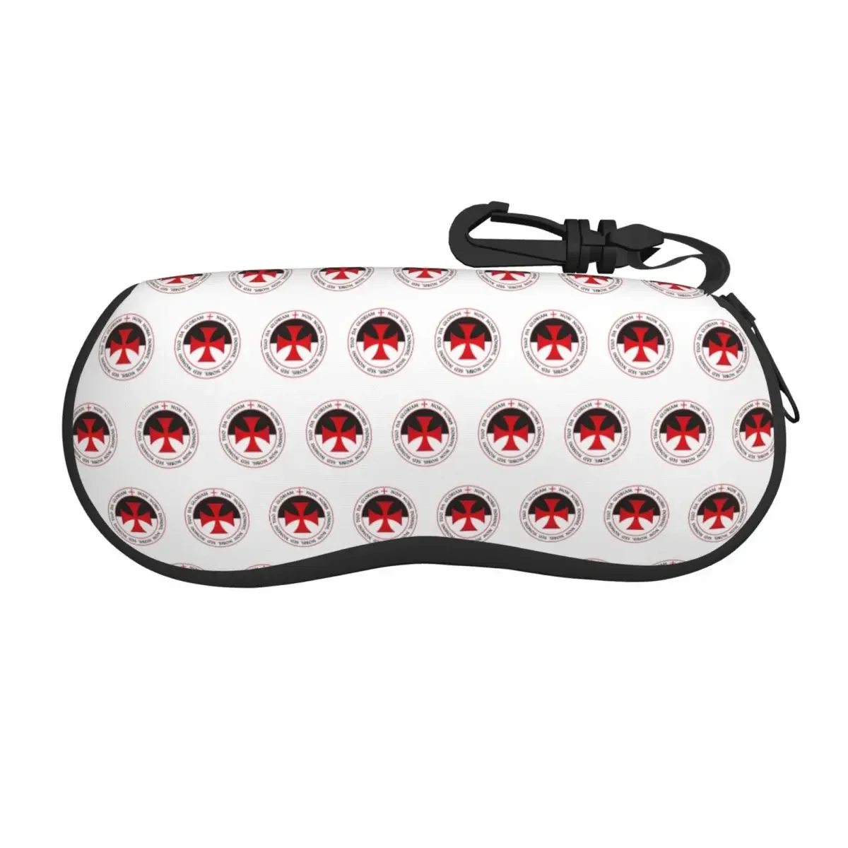 Knights Templar Cross Shell Eyeglasses Protector Cases Fashion Sunglass Case Christian Crusader Seal Motto Glasses Pouch