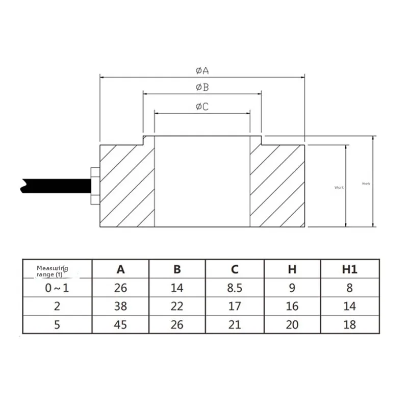 Donut Load Cell 20KG 50KG 100KG 500KG 1T 2T High Precision Sensor Factory Direct Sale
