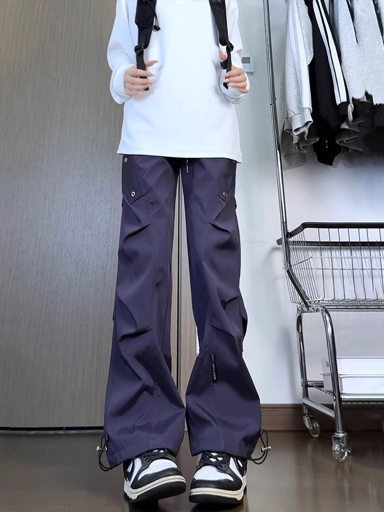 

Men's Cargo Pants Purple Folded Autumn Waterproof Windproof Outdoor Hiking Climbing Sports Trousers Paratrooper Workwear