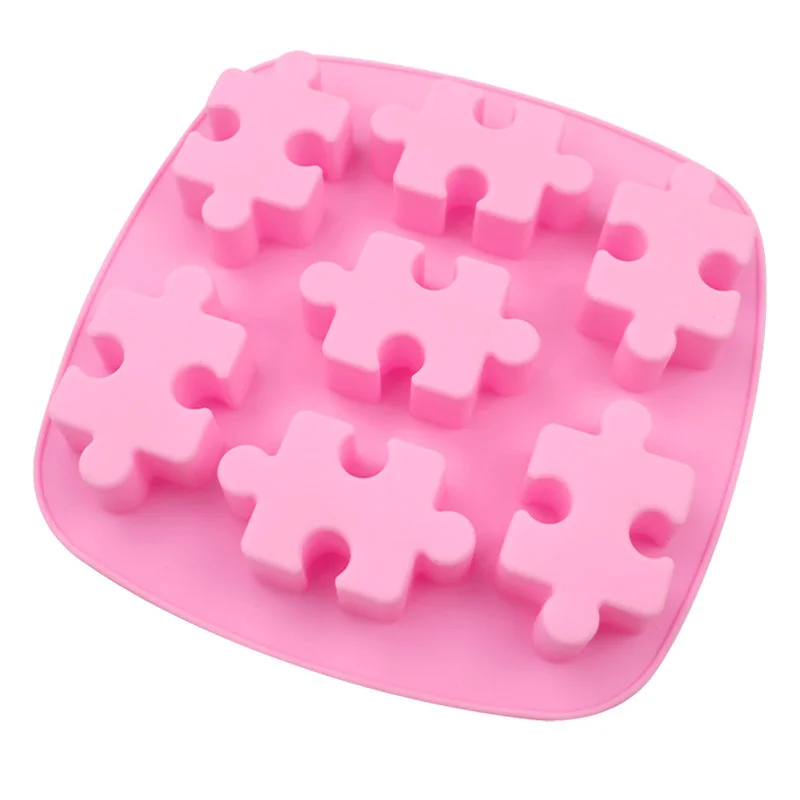 Silicone Cavities Puzzles Mold Cool Ice Cub Soap Cake Baking Chocolate Mould Candy Candle Making Pans Handmade Puzzle Biscuit