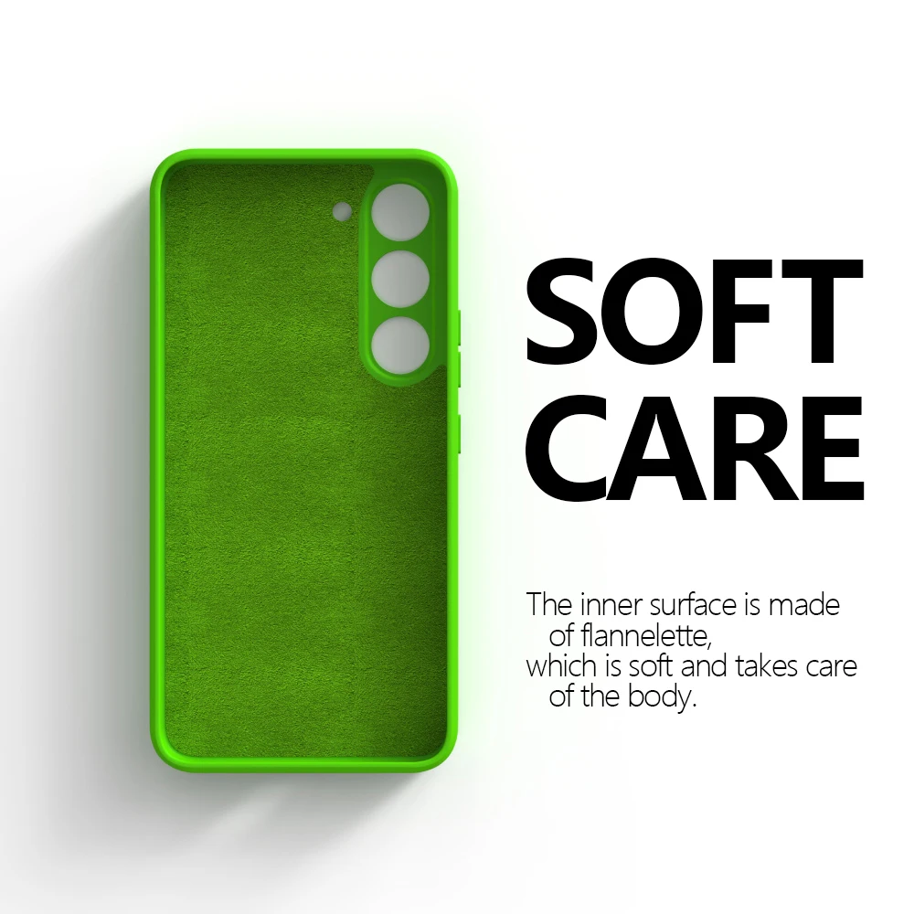 For Samsung Galaxy S24 S23 S22 S21 Ultra Plus FE Case Silky Silicone Cover Soft-Touch Back Protective Shell For A 73 14 33 15 52