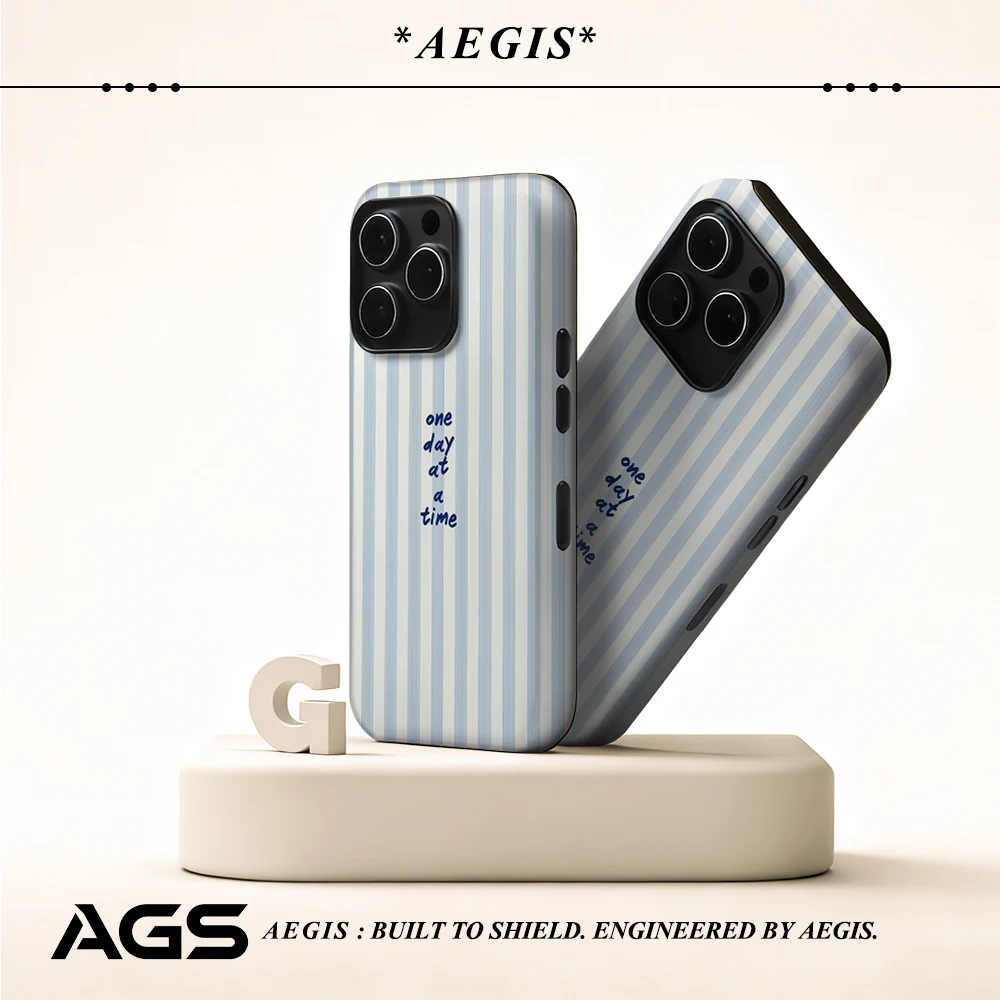 

Light Blue Stripe Phone Case for Magnetic Phone Case for IPhone 17 16 15 14 13 Pro Max Plus Single Double-layer Tough Case