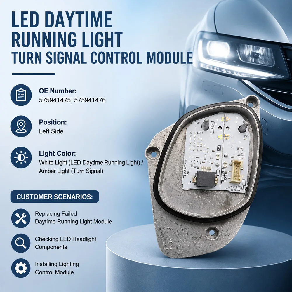 For SEAT CUPRA Ateca KH7 Pre-Facelift 2018-2020 LED Daytime Running Light And Turn Signal Control Module 575941475 575941476