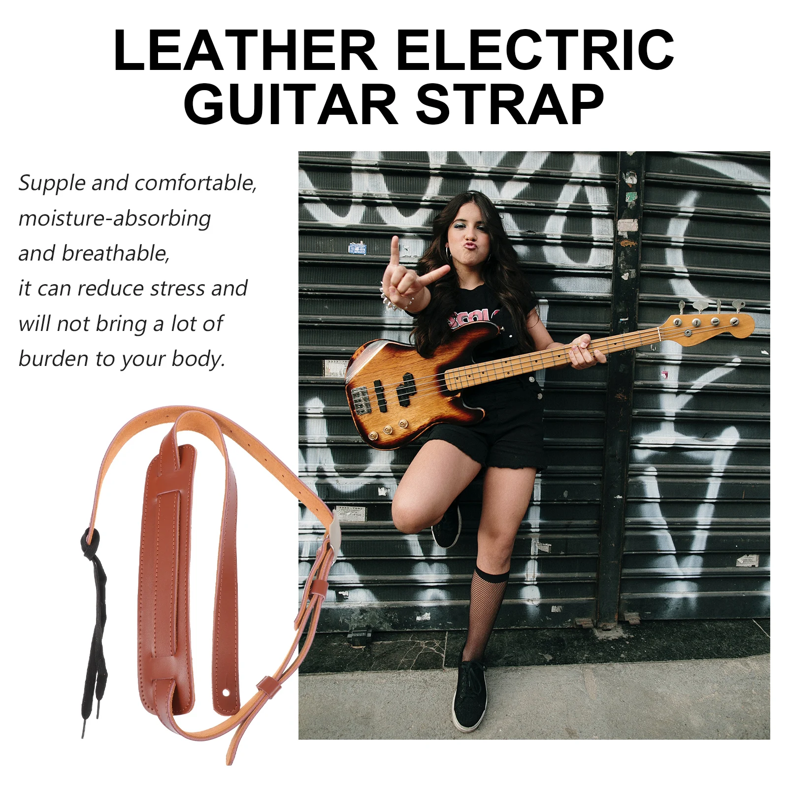 

Strap Shoulder Pads Acoustic Guitar Straps Classical Chic Adjustable Cowhide Wide
