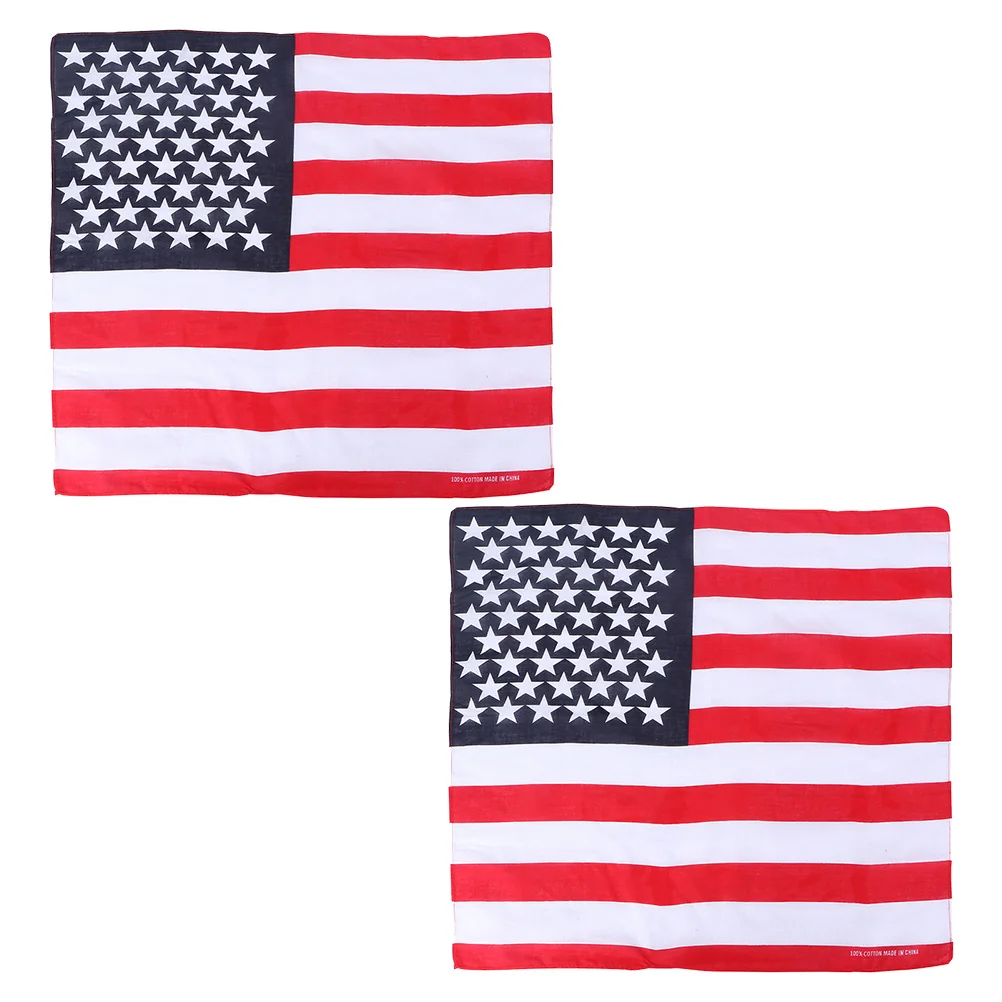 

2 шт., патриотические маленькие банданы, шарф с флагом, повязка на голову, шейный шарф, галстук для волос, дорожные спортивные аксессуары на открытом воздухе