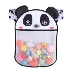 Baby Bathroom Mesh Suspendable Shower Products Game Bag Cute Cartoon Transparent Multifunction Bath Toy Organizer with 2pcs Hook