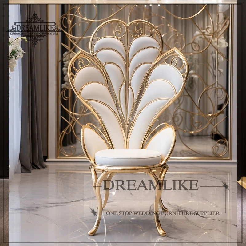 Luxury Royal Wedding Chair gold steel High Quality Party Event Furniture Dining Wedding Banquet Chair