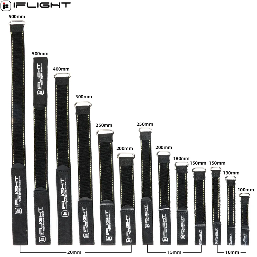 5 Stück 10X100mm / 10X130mm IFlight Magic Sticker Tape Nylon Lipo Akku-Gurtband Wiederverwendbarer Kabelbinder für FPV RC Akku
