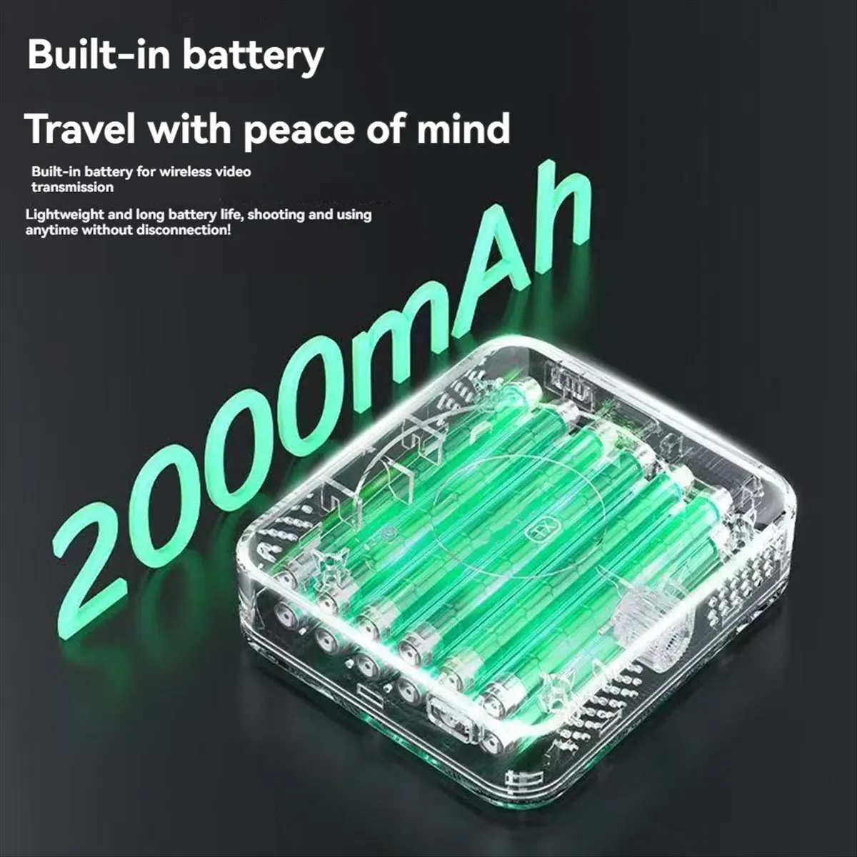 Y647A~!#For NANO Wireless -Compatible Video Transmission System HD Image Transmitter Receiver Built-in 2000mAh Battery