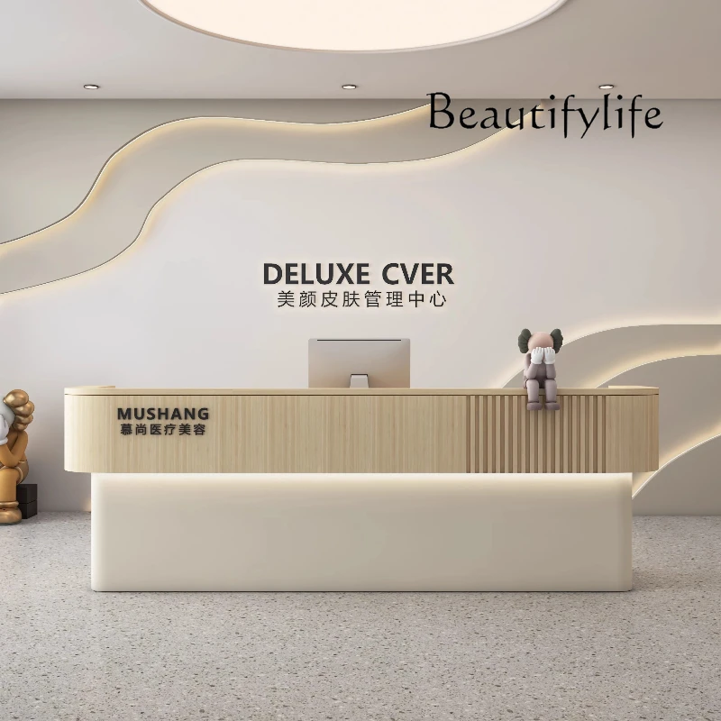 

X Beauty Salon Desks Simple Modern Work Desk High Quality Design Reception Desks Cash Register Industrial Schreibtisch Furniture