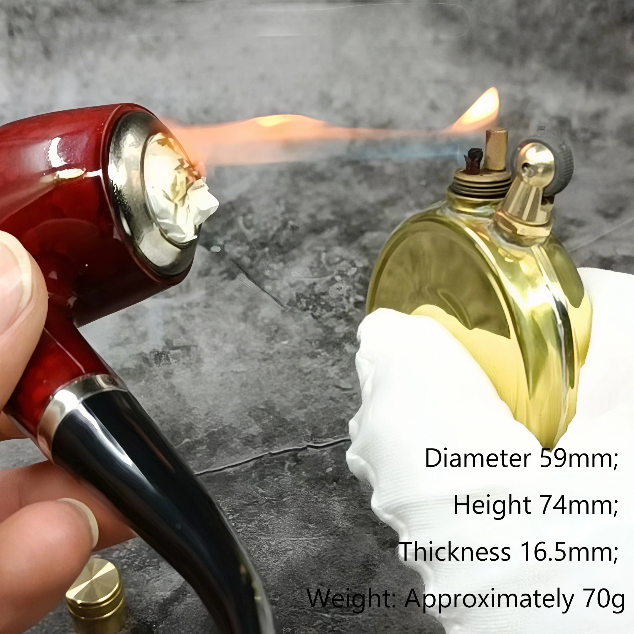 Fire Dragon Kerosen e Lighter Rare Handmade Pure Copper Sealed Waterproof Ultra Long Standby Oblique Fire Pipe Lighter Cigarette