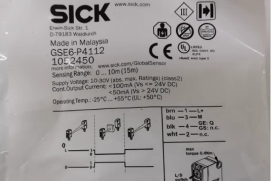 Nieuwe Originele Zieke GSE6-P41112 Foto-Elektrische Sensor Paar Schakelaar 1052450