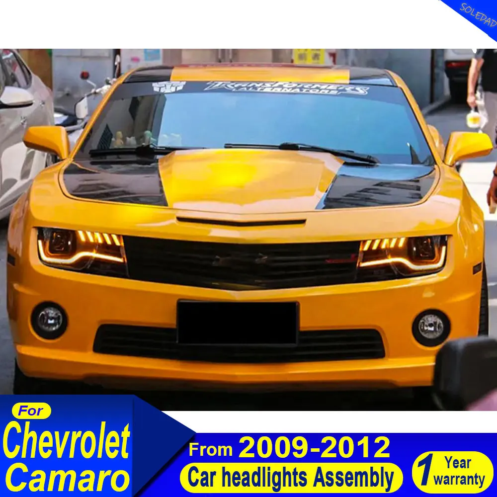 

Светодиодные фары для Chevrolet Camaro 2009-2012, передние фары с указателями поворота, комплект фар для Chevy, аксессуары для автомобилей.