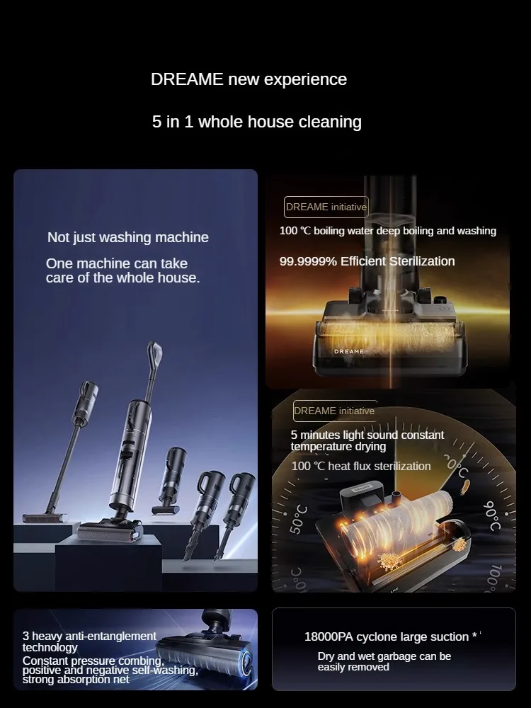 DREAME Washing Machine H20ProMix Hot Washing Speed Drying Machine Five Mite Removal Dust Removal Bacteria Home Appliances