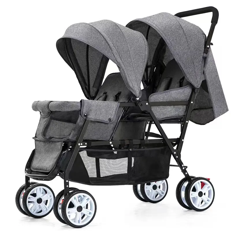 Factory cheap portable baby twin stroller wholesale folding kid walker toddler pushchair for traveling