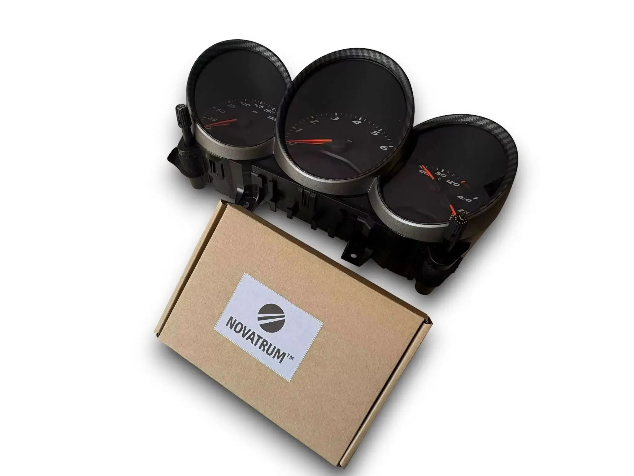 

Matt Chrome Carbon Fiber Style Dashboard Dial Gauge Rings Bezel Trim for Porsche Cayman Boxster S 987 Gloss/Matt Finish