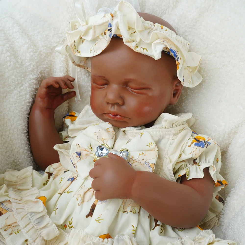 18.9인치 전신 실리콘 리본 베이비 6.8파운드 여자아이 무게감 있는 3D 피부 가시적인 정맥 신생아 인형 어린이 장난감 스트레스 해소용