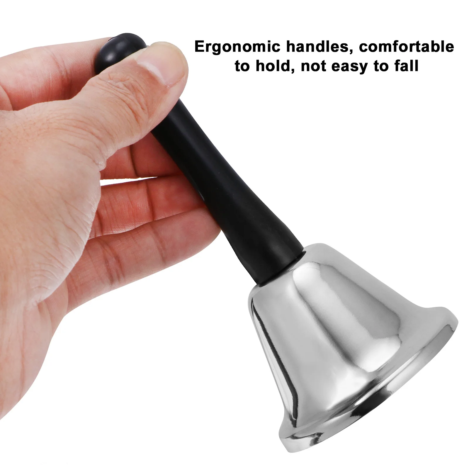 2 قطعة أجراس اليد المعدنية عيد الميلاد الجدول الدعوة أجراس بصوت عال واضح الصوت خفيفة الوزن قبضة مريحة زخرفة سانتا كلوز