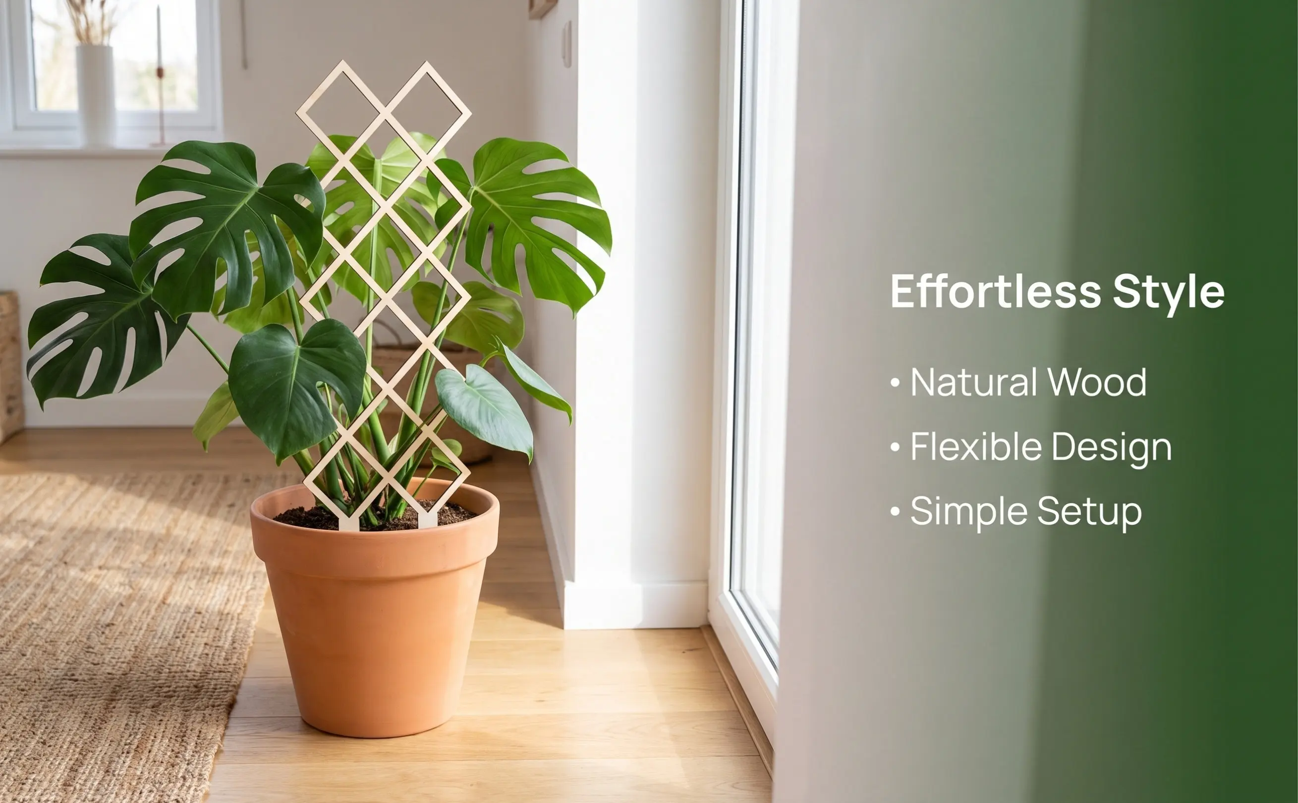 Wooden Plant Trellis Indoor Garden Support Frame DIY Climbing Vines Orchids Tomatoes Elegant Honeycomb Pattern Sturdy Reusable