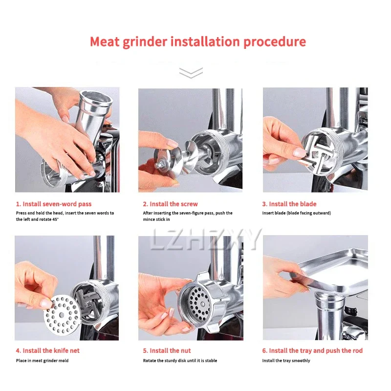 Picadora de carne eléctrica de 220V/300W, procesador de alimentos de acero inoxidable, utensilios de cocina para cortar verduras y frutas, picadora casera