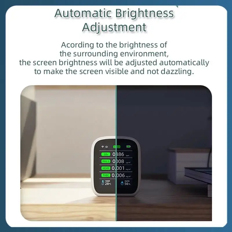 

Y22A-Tuya Wi-Fi измеритель качества воздуха, 8-в-1 монитор качества воздуха в помещении, портативный монитор CO2, прочный тестер температуры и влажности