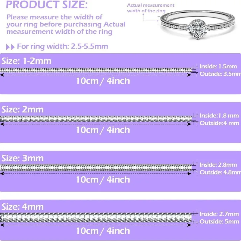 Ring Size Adjuster Kit, for Loose Rings Jewelry Resizer Tool with Ring Sizer Measuring Tool, Easy to Use
