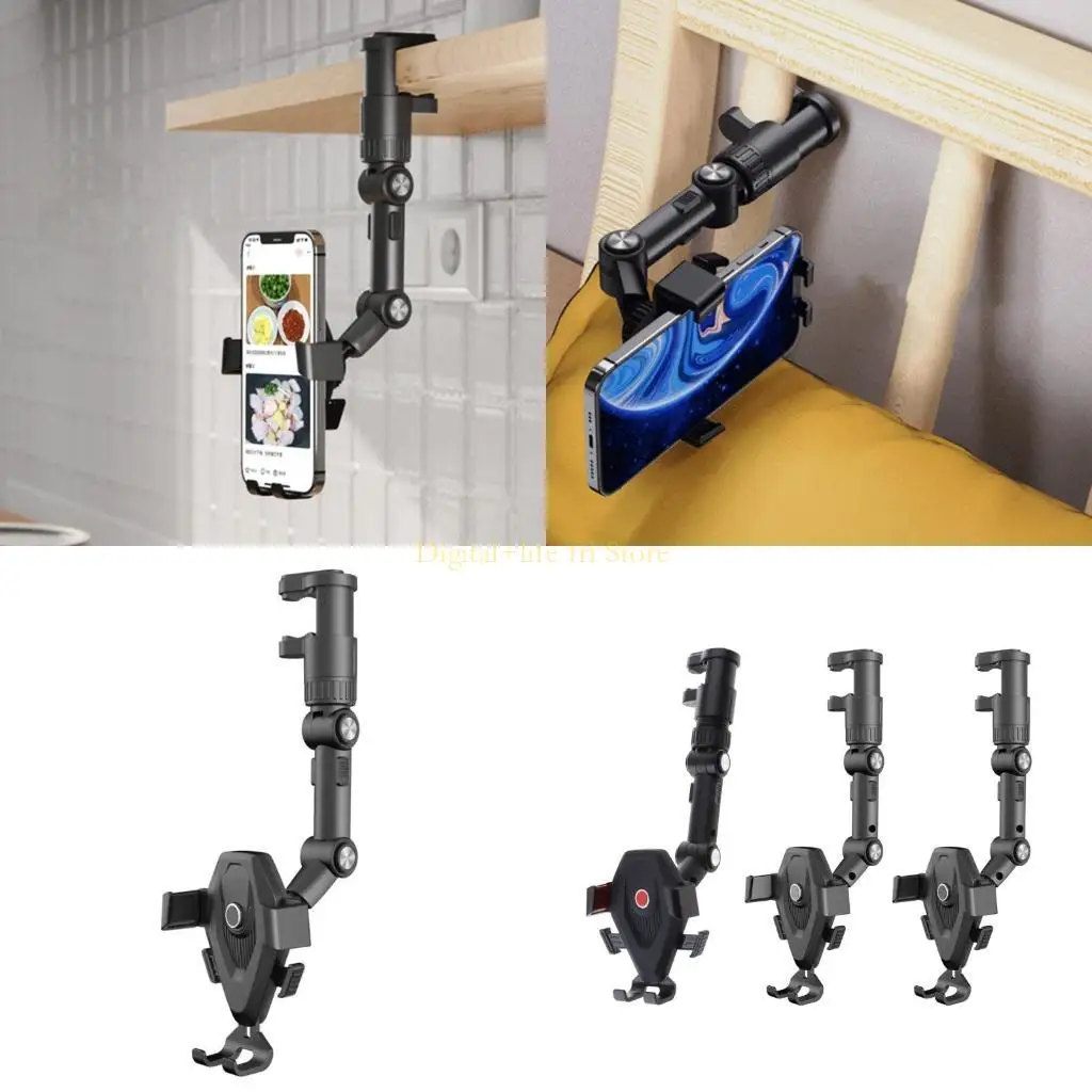 

E06D Dash-Cam Mount Rearview Mirror-Hanging Clip Bracket 360 Degree GPS Smartphone-Car Phone Holder Stand Adjustable Support