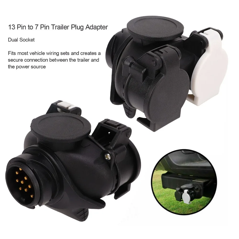 

Универсальный адаптер для прицепов с 13-контактного на 7-контактный разъем, двойная розетка, переходник для всех прицепов