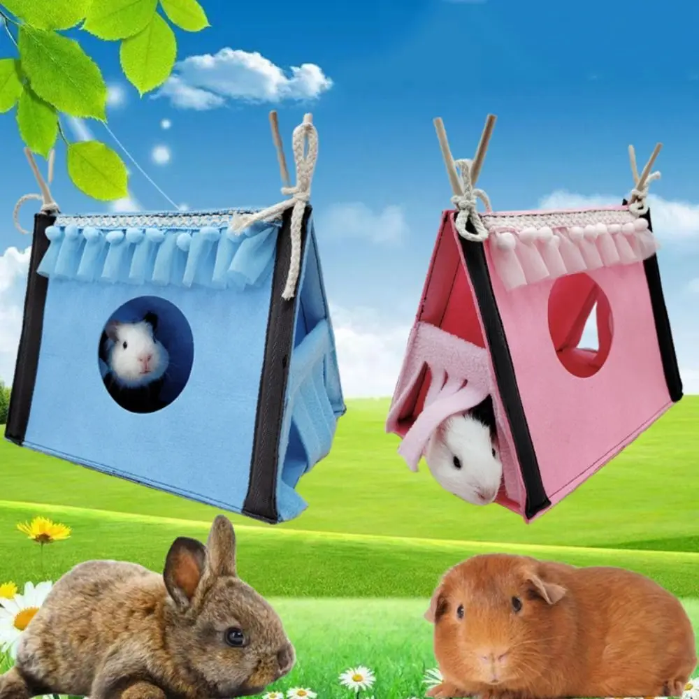 

Portable Felt Rabbit Tent House Foldable Pink Rabbit Hidden Tent Blue Hamster Nest Corner Hideaway Chinchilla