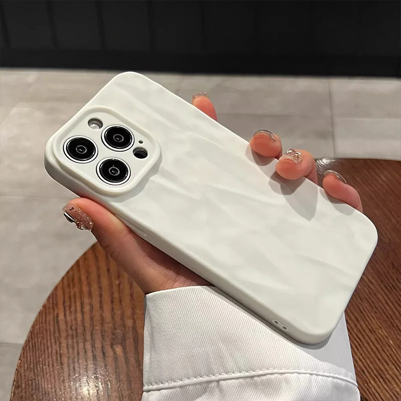 Funda de teléfono con patrón plegable suave, carcasa de silicona para iPhone 16, 11, 12, 13, 14, 15 Pro Max, X, Xs, XR Max, 8, 7 Plus, SE 2020